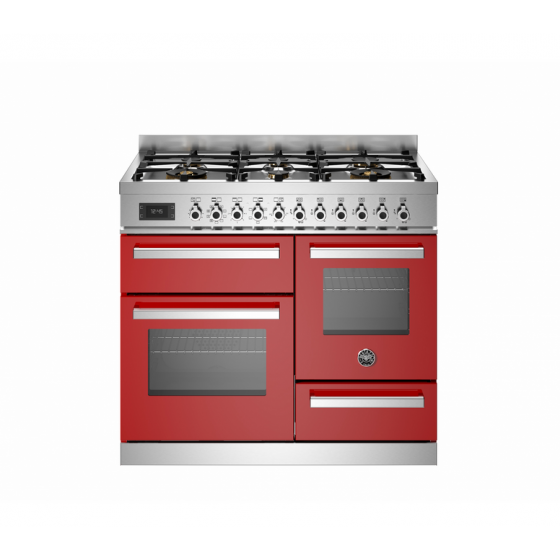 BERTAZZONI PRO10 6L 3E RO T  Ηλεκτρικ΄ή Κουζίνα με Εστίες Αερίου 100cm Κόκκινο